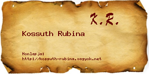 Kossuth Rubina névjegykártya